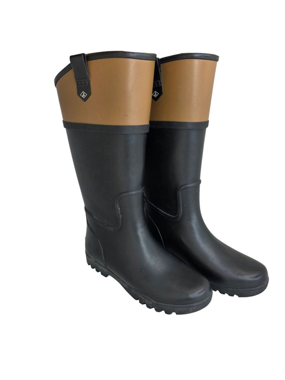 Sperry Womens Waterproof Rubber Boots Black & Brown Size 7